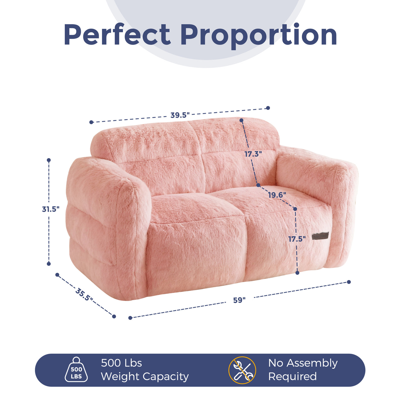 MAXYOYO Giant Bean Bag Chair for Adults, Ultra Soft Fluffy Loveseat Bean Bag Sofa, Oversized Floor Sofa for Living Room Bedroom, Cozy Reading Chair with Filler, Pink