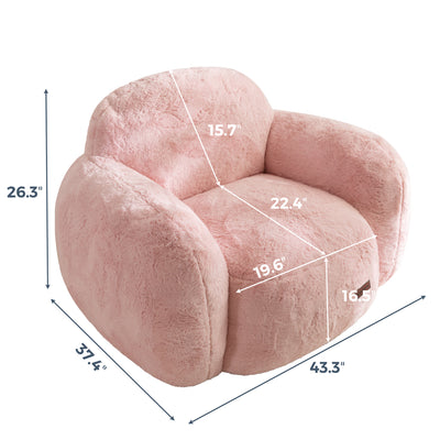 MAXYOYO Pebble-Shaped Bean Bag Chair – Faux Fur Floor Sofa with Backrest & Armrests