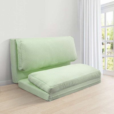 MAXYOYO Cooling Bean Bag Folding Sofa Bed, Floor Mattress for Hot Sleepers with Cooling Washable Cover, Green