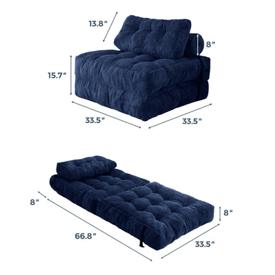 corduroy bean bag folding sofa#color_navy