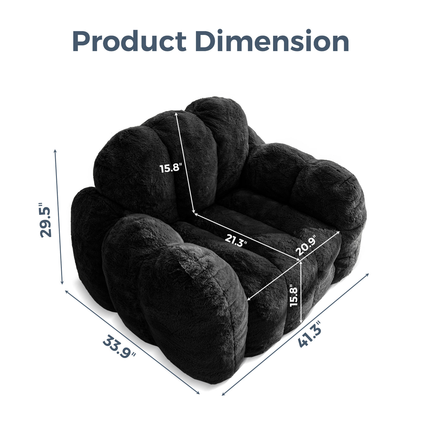 MAXYOYO Cloud Bean Bag Chair – Soft Floor Sofa for Adults, Single Floor Couch