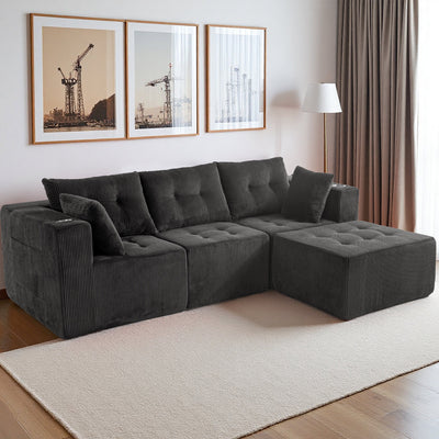 L Shaped Modular Sofa #color_grey