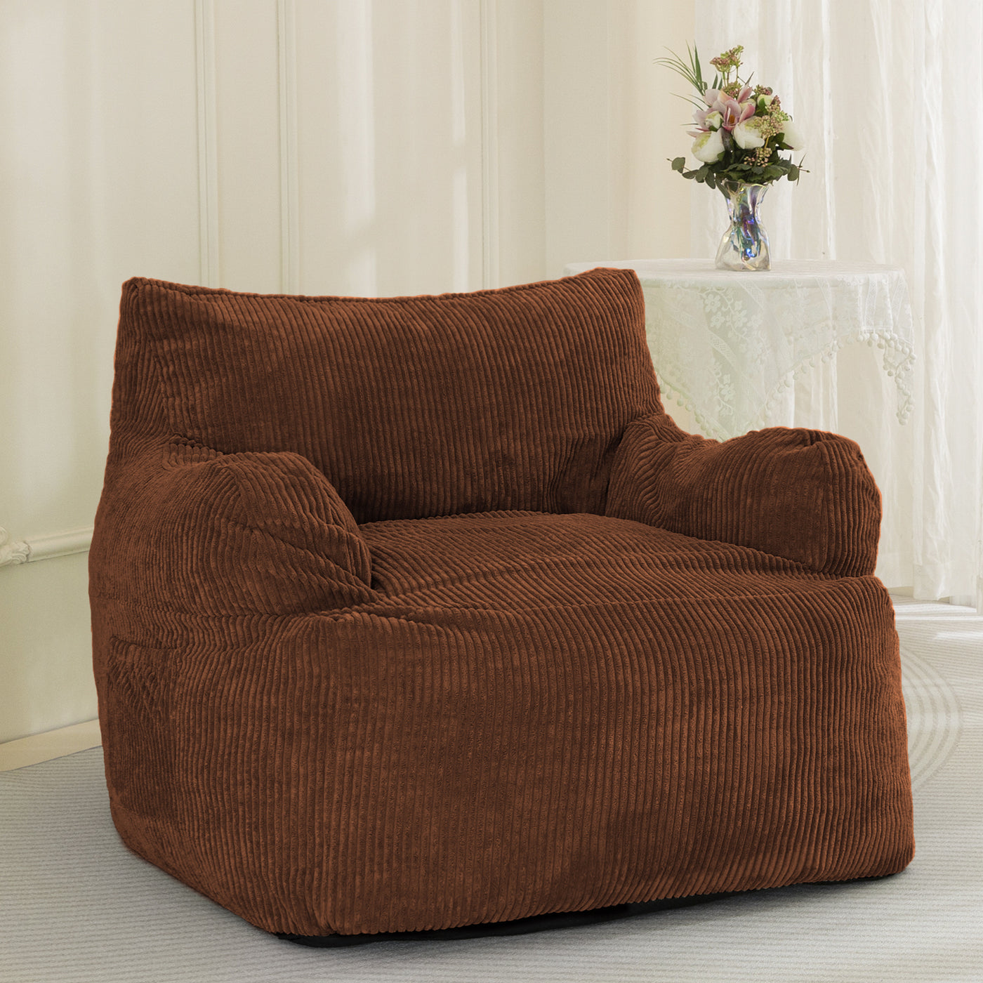 MAXYOYO Giant Bean Bag Chair, Stuffed Bean Bag Couch for Living Room, Coffee