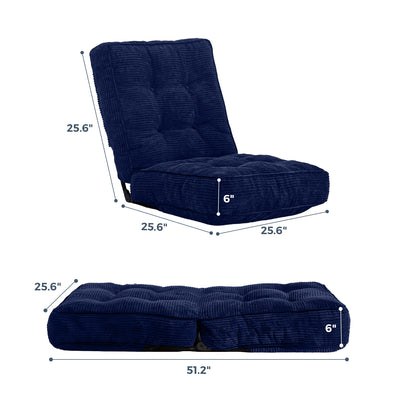 MAXYOYO Adjustable Floor Chair with Back Support, Gaming Chair Floor Meditation Chair, Navy