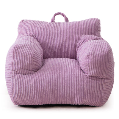 MAXYOYO Kids Bean Bag Chair, Corduroy Bean Bag Couch with Armrests for Children's Room (Purple)
