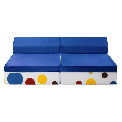 MAXYOYO 10-Piece Modular Convertible Kids Play Couch Sofa Set with Removable Velvet Covers (Multi)
