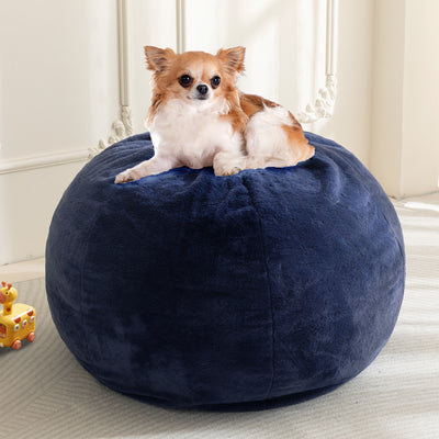 MAXYOYO 2-in-1 Kids Bean Bag Bed, Convertible Kids Bean Bag Chair to Bed, Floor Cushion (Blue)