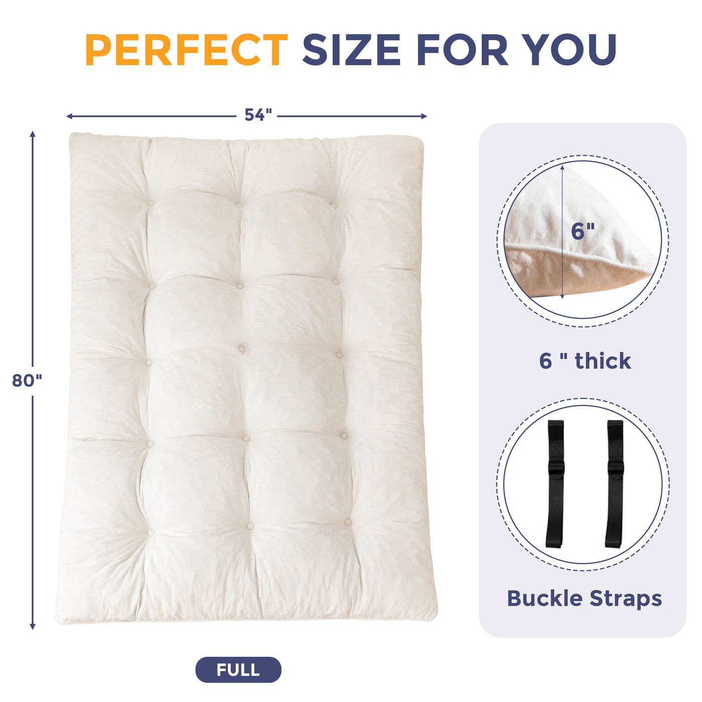 MAXYOYO Floor Futon Mattress, 6 Inch Tufted Folding Mattress with Chenille Fabric, Floor Sofa Bed Guest Couch Bed for Adults, Beige