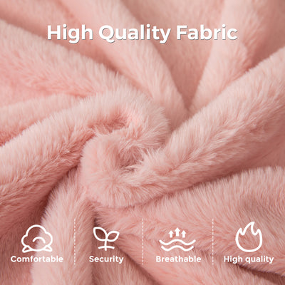 MAXYOYO Floral Bean Bag Chair 3 Pillows –  Faux Fur Lounge Sofa for Relaxing Corners, Pink