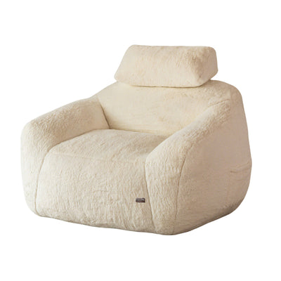 MAXYOYO Giant Bean Bag Chair with Pillow - Plush Huge Bean Bag Chair Couch (Zippered Link Pillow), Beige