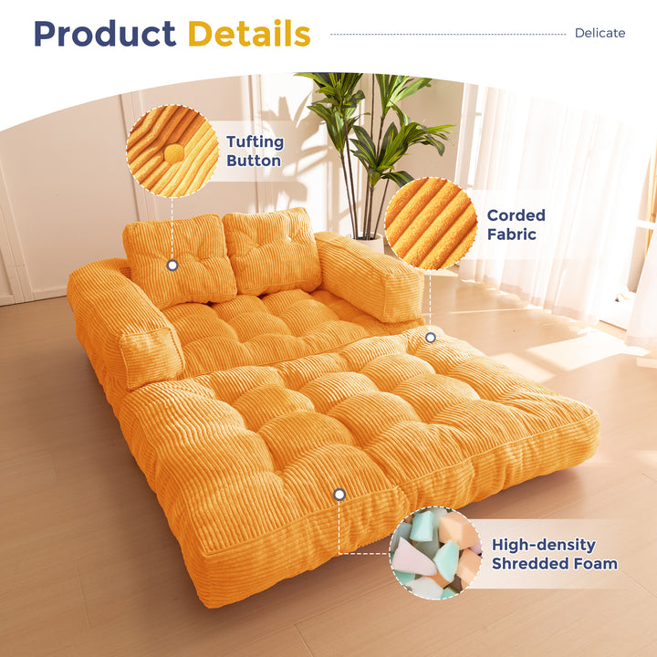 MAXYOYO Folding Sofa Bed, L-Shaped Convertible Sofa Bed with
