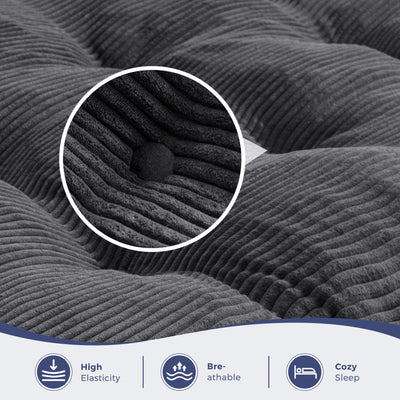 MAXYOYO 8" Futon Mattress Full Size, Ultra Thick Futons Sofa Couch Bed Tufted Sleeper Sofa Bed, Floor Mattress for Adults, Shredded Foam Filling (Frame Not Included)