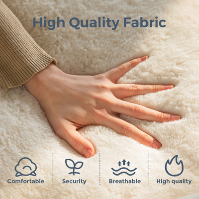 MAXYOYO Bean Bag Chair, Floral Shape Ultra Soft Faux Fur Petal Back Sofa for Adults, Single Size (Beige)