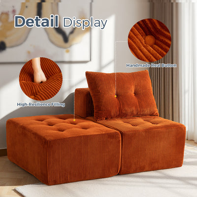 Modular Sectional Chaise Lounge #color_orange