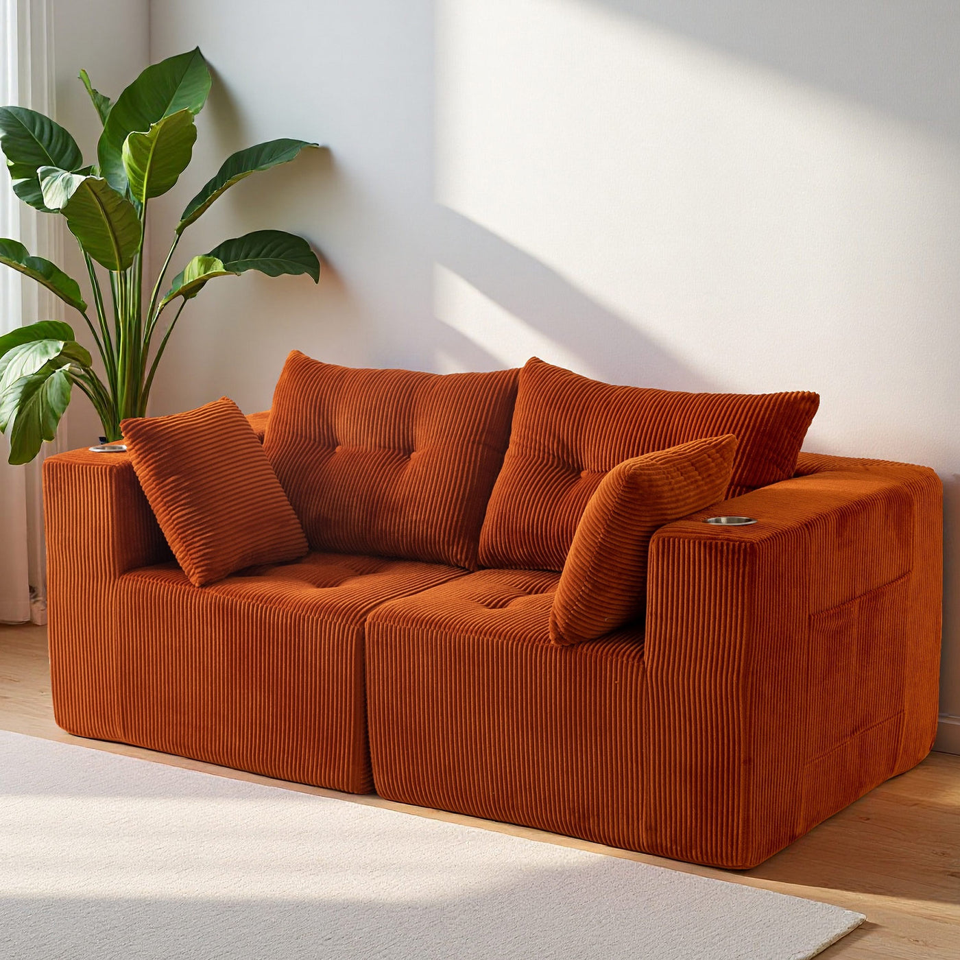 Modular Sectional Sofa Couch #color_orange