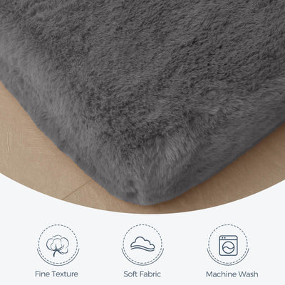 MAXYOYO Faux Fur Removable Futon Mattress, Fluffy Futon Mattress for lounging, napping, or sleeping (Dark Grey)