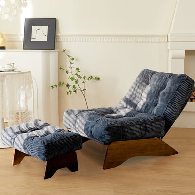 MAXYOYO Adjustable Accent Chair with Ottoman, Tufted Lounge Chair Set, Dark Grey