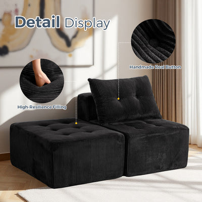 Modular Sectional Chaise Lounge #color_black