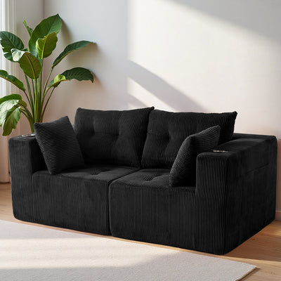 Modular Sectional Sofa Couch #color_black