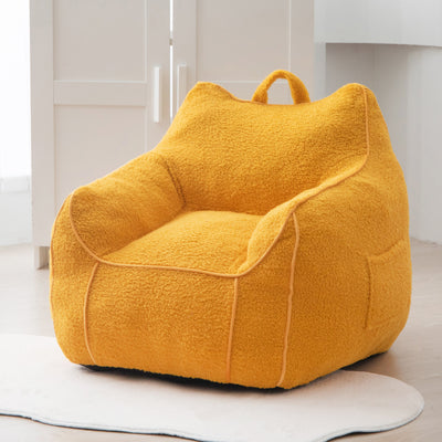 MAXYOYO Kids Bean Bag Chair, Sherpa Bean Bag Couch with Decorative Edges for children's room (Lemon Yellow)
