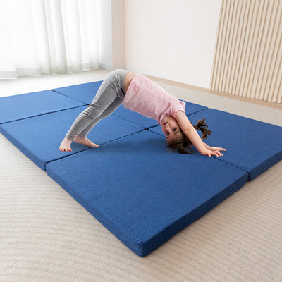 MAXYOYO Kids Play Mat, Thick & Convertible Floor Mat for Kids Playroom, Blue