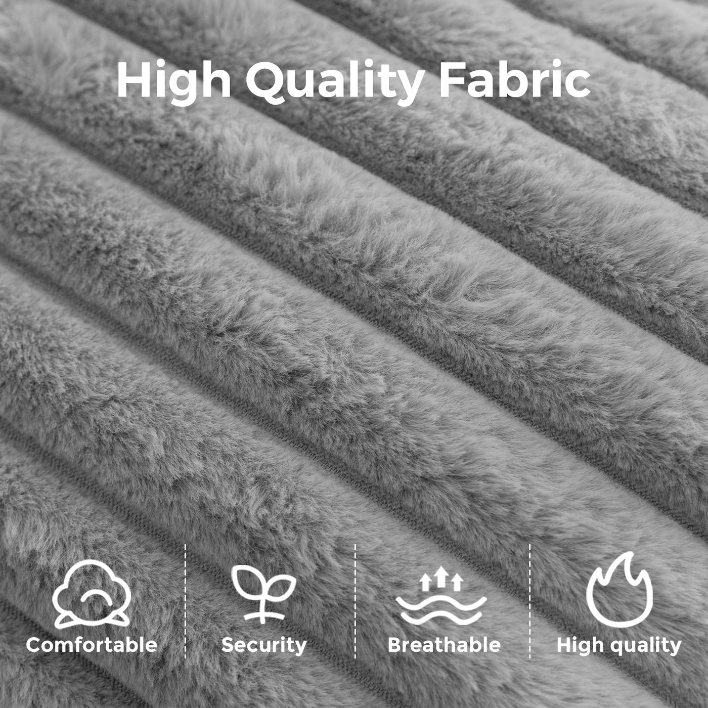 MAXYOYO 3-Seater Faux Fur Sofa – Fluffy Boneless Couch with Pillows in a Box, Faux Fur Lounge, No Assembly