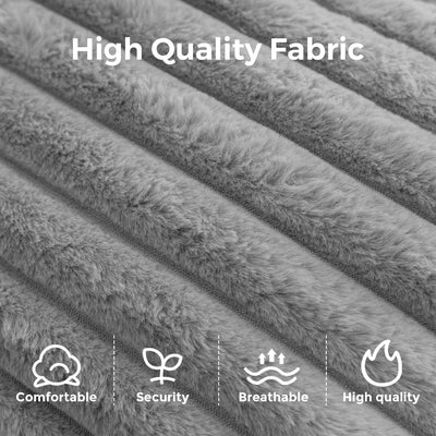 MAXYOYO 3-Seater Faux Fur Sofa – Fluffy Boneless Couch with Pillows in a Box, Faux Fur Lounge, No Assembly