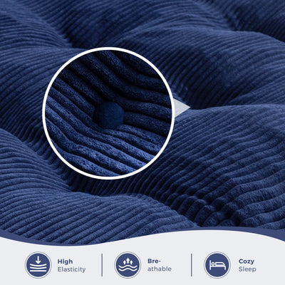 MAXYOYO 8" Futon Mattress Full Size, Ultra Thick Futons Sofa Couch Bed Tufted Sleeper Sofa Bed, Floor Mattress for Adults, Shredded Foam Filling (Frame Not Included)