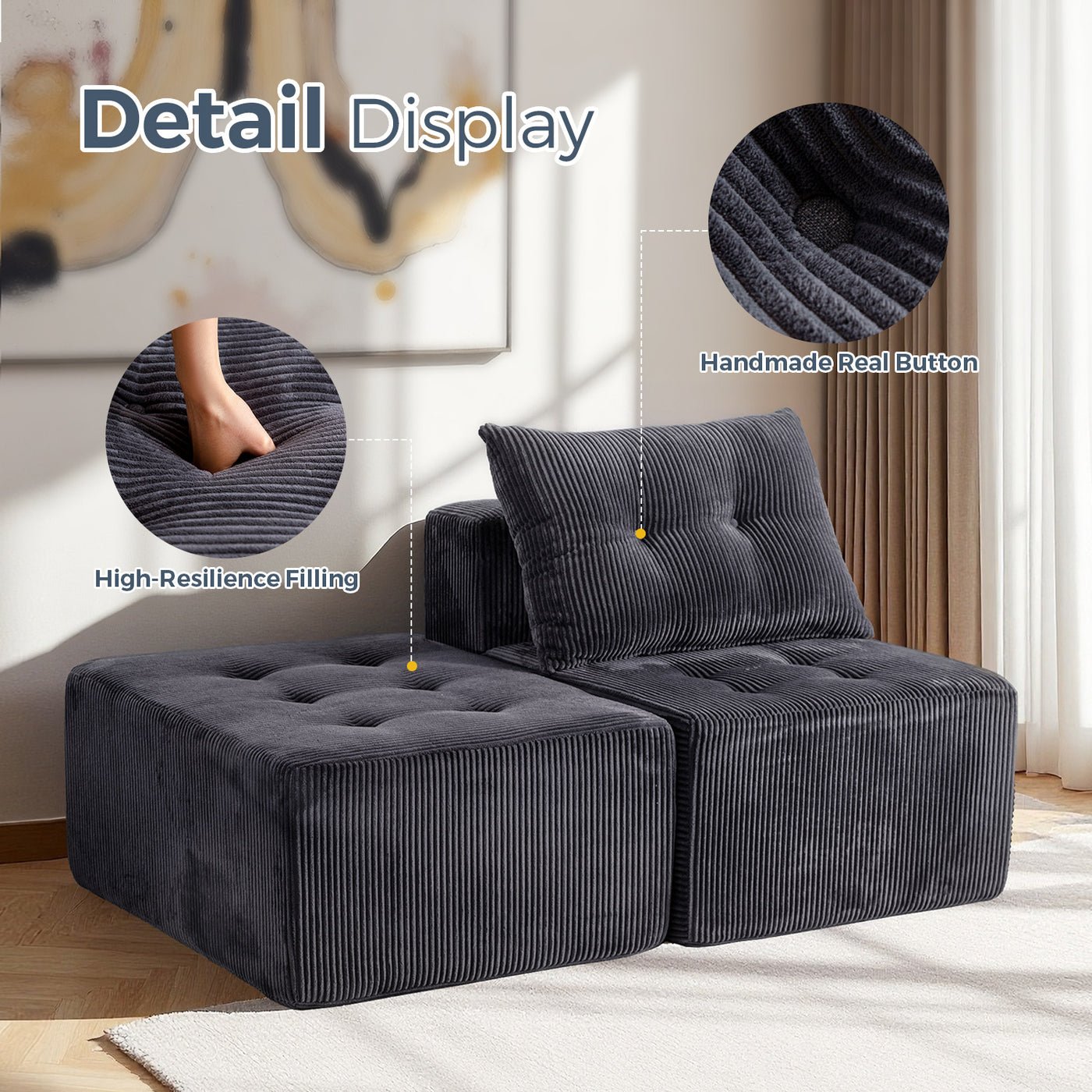 Modular Sectional Chaise Lounge #color_grey