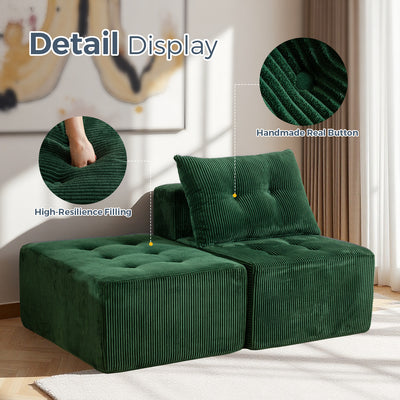 Modular Sectional Chaise Lounge #color_green