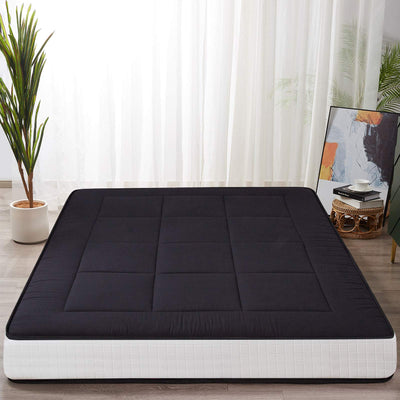 MAXYOYO 8" Futon Mattress, Super Thick Square Quilting Japanese Futon Bed, Black