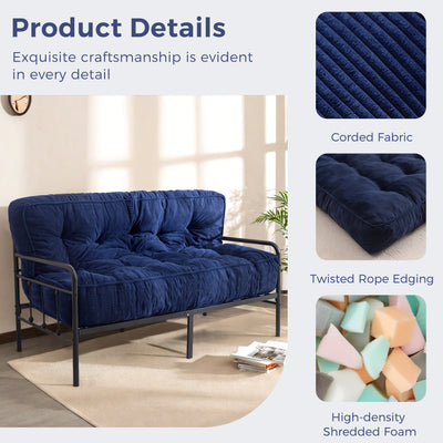 MAXYOYO 8" Futon Mattress Full Size, Ultra Thick Futons Sofa Couch Bed Tufted Sleeper Sofa Bed, Floor Mattress for Adults, Shredded Foam Filling (Frame Not Included)