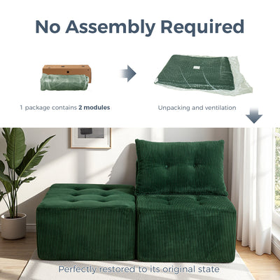 Modular Sectional Chaise Lounge #color_green