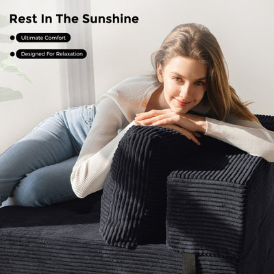 MAXYOYO Folding Sofa Bed, Convertible Sofa Bed with High-Density Support Foam for Living Room Bedroom, Black