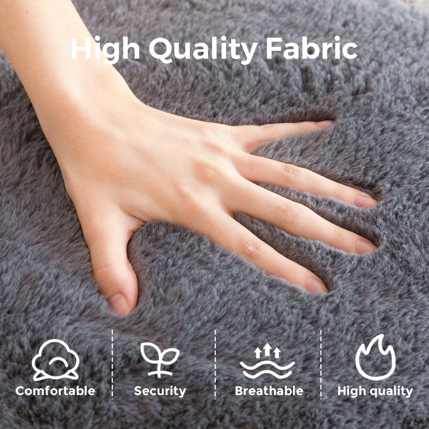MAXYOYO Giant Bean Bag Chair with Pillow - Faux Fur Ergonomic Bean Bag Chair Couch (Zippered Link Pillow), Dark Grey