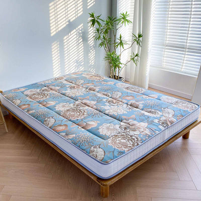 MAXYOYO 6" Extra Thick Japanese Futon Bed, Noble Gold Flower and Bird Pattern Floor Pad for Home