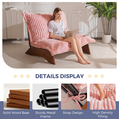 MAXYOYO Adjustable Living Room Chair, 3-Position Bean Bag Chair with Removable Cover, Upholstered Accent Chair with Frame, Soft Reclining Lounge for Bedroom, Apartment, Office