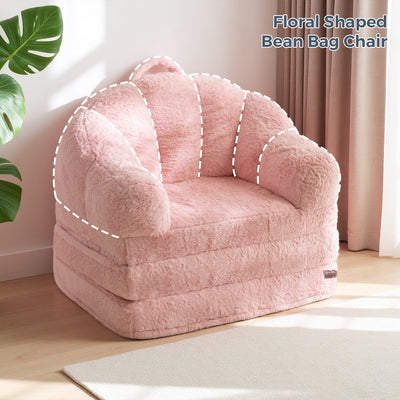 MAXYOYO Single Faux Fur Sofa Bed – Lounge & Sleeper in One, Pink