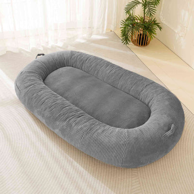 MAXYOYO Human Dog Bed, Corduroy Giant Bean Bag Dog Bed for Humans and Pets, Dark Grey