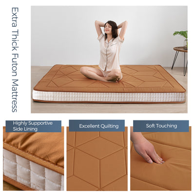 futon mattress#color_6inch-geometric-brown