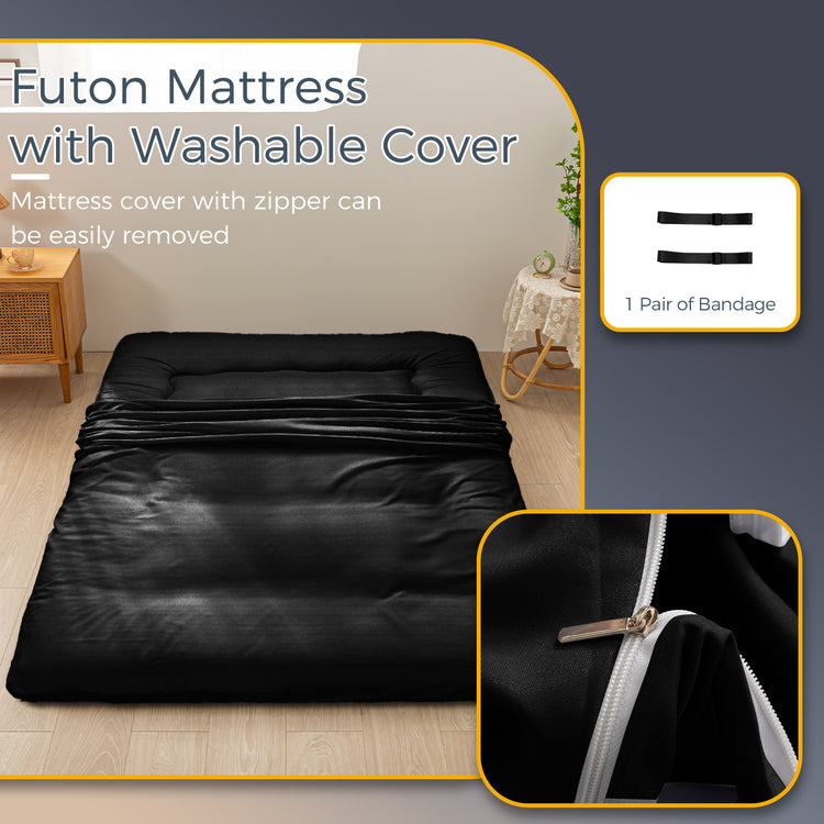 MAXYOYO 6" Extra Thick Japanese Classic Floor Futon Mattress, Black