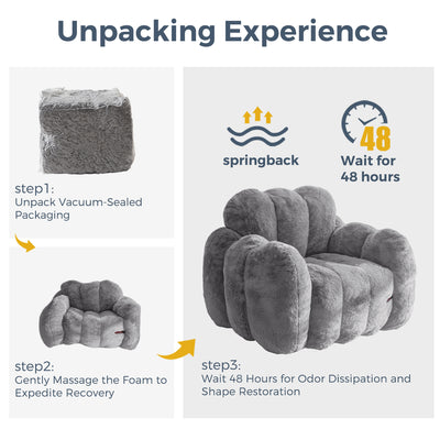 MAXYOYO Cloud Bean Bag Chair – Soft Floor Sofa for Adults, Single Floor Couch