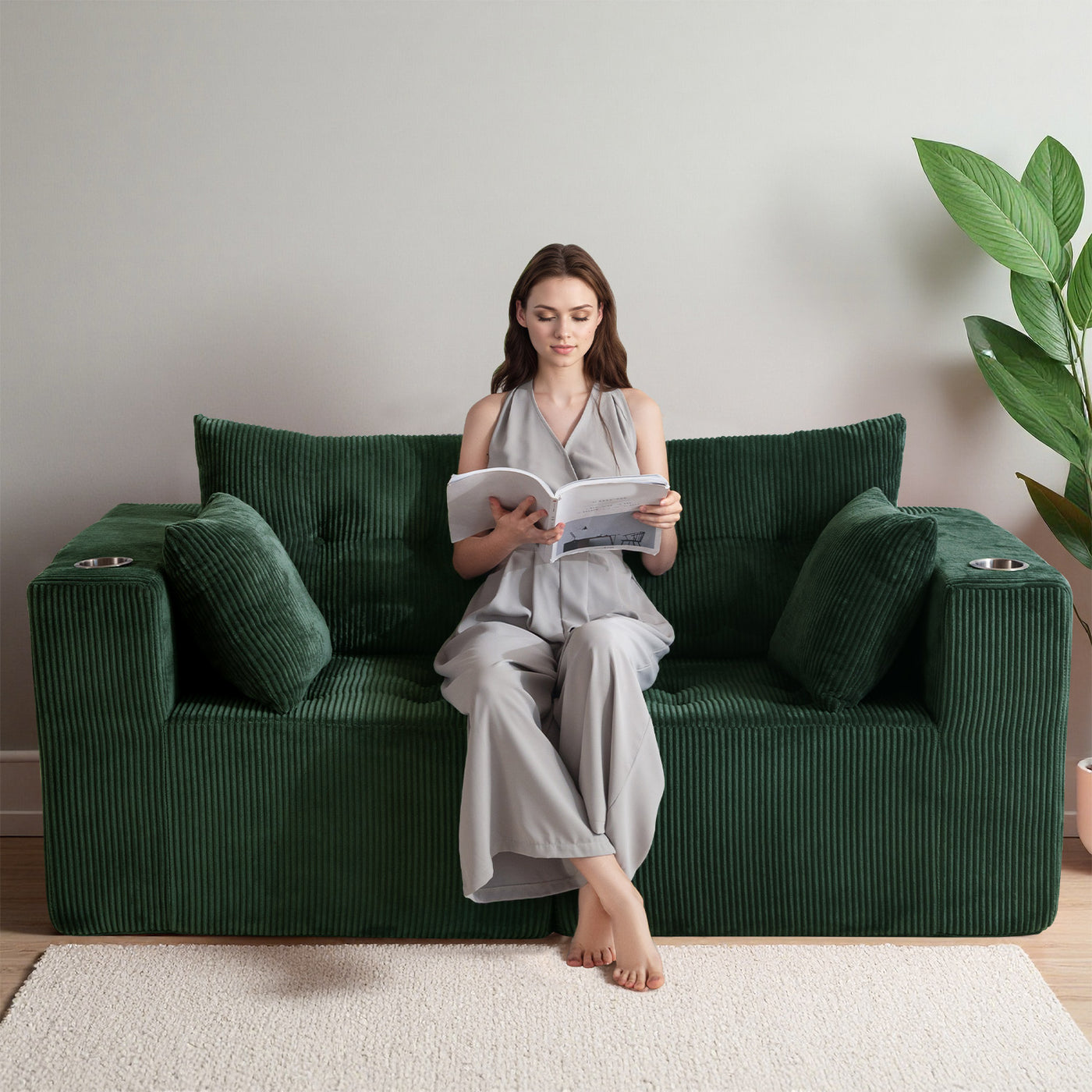 Modular Sectional Sofa Couch #color_green