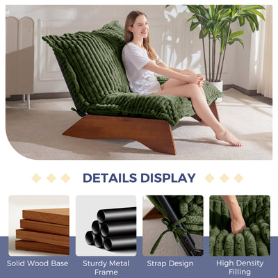 MAXYOYO Adjustable Living Room Chair, 3-Position Bean Bag Chair with Removable Cover, Upholstered Accent Chair with Frame, Soft Reclining Lounge for Bedroom, Apartment, Office