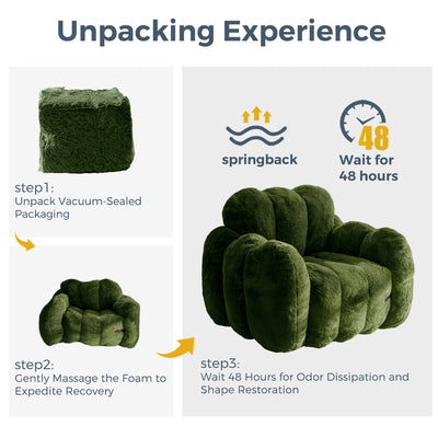 MAXYOYO Cloud Bean Bag Chair – Soft Floor Sofa for Adults, Single Floor Couch