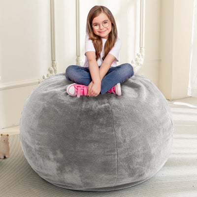 MAXYOYO 2-in-1 Kids Bean Bag with Floor Pillow Inside (Grey)