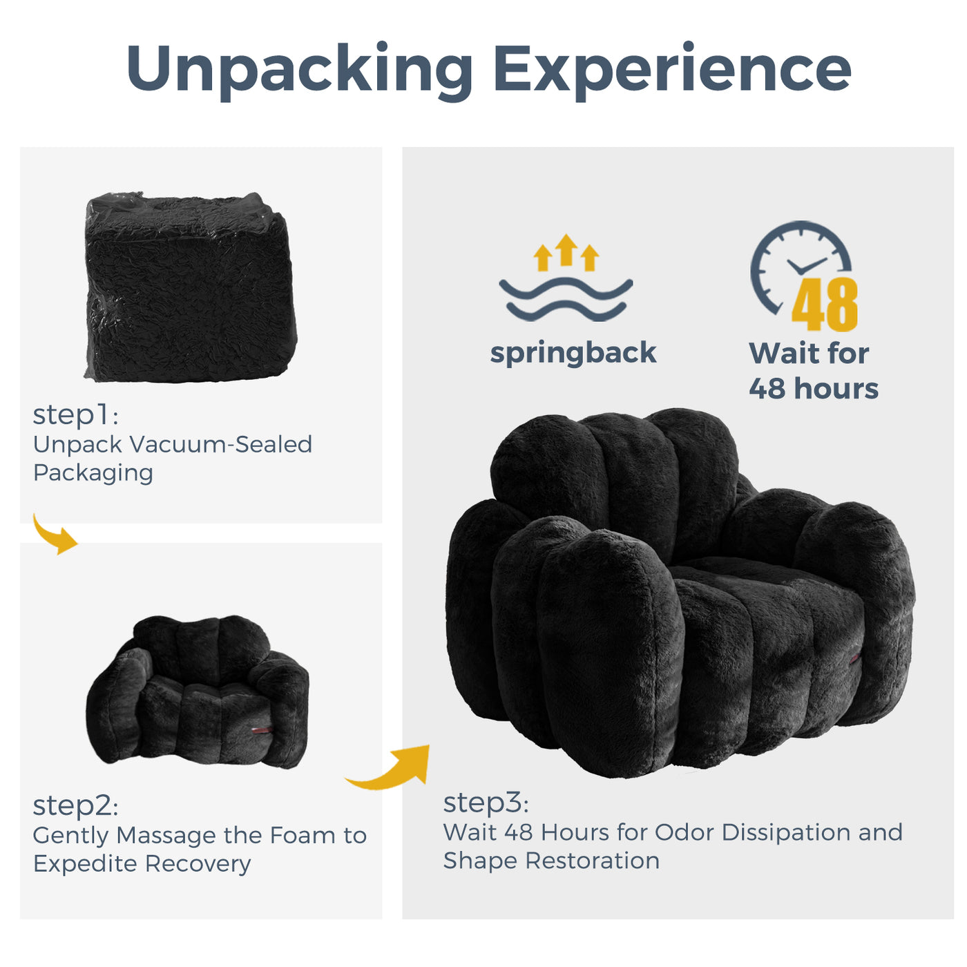 MAXYOYO Cloud Bean Bag Chair – Soft Floor Sofa for Adults, Single Floor Couch