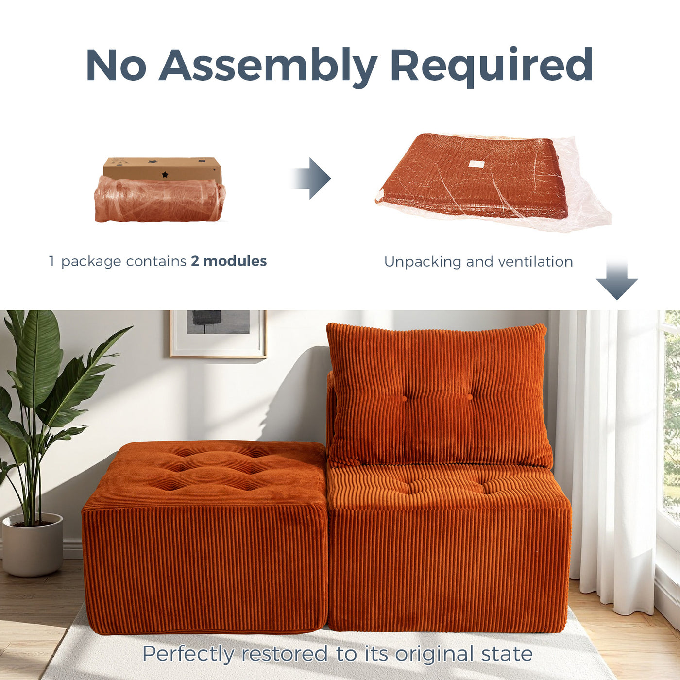 Modular Sectional Chaise Lounge #color_orange