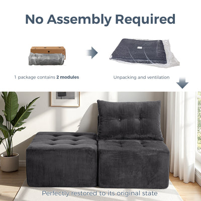 Modular Sectional Chaise Lounge #color_grey