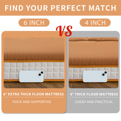 futon mattress#color_6inch-square-brown